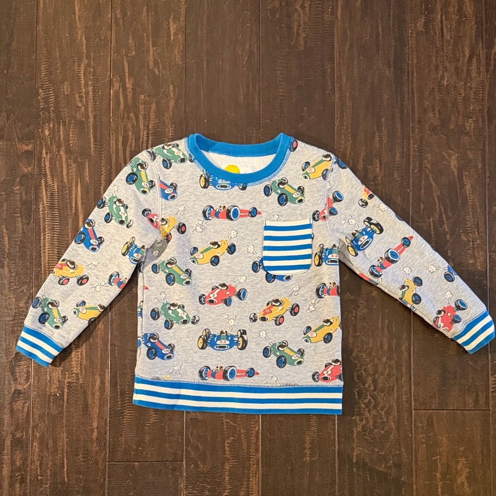 Mini Boden Dog Race Car Sweatshirt